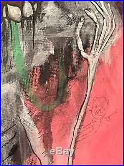 GUS FINK ORIGINAL art Painting Abstract outsider lowbrow Folk PICASSO WAS WRONG