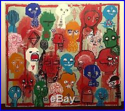 GUS FINK ORIGINAL art Painting Acrylic lowbrow Indian Folk Abstract LOST VOICES