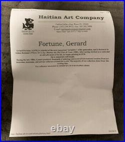 Gerard Fortune Original Oil Painting by Haitian Master Haiti Folk Outsider Art