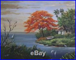 Gino Russell Art! Fl. Highwaymen Style! Painting On Canvas! Florida Folk Art