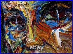 Girl Portrait Oil? Painting Realism Art? Signed Vintage Original Outsider Scream A