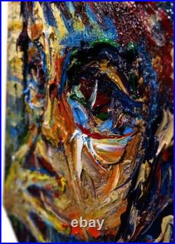Girl Portrait Oil? Painting Realism Art? Signed Vintage Original Outsider Scream A