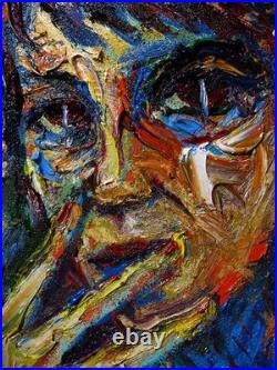 Girl Portrait Oil? Painting Realism Art? Signed Vintage Original Outsider Scream A