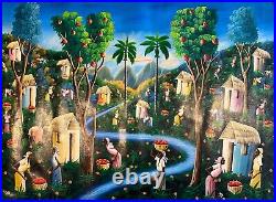 Giving Nature, ORIGINAL HAITIAN PAINTING Signed By Astro, ART ON CANVAS