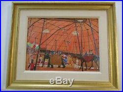 Gloria Stuart Painting Vintage Folk Art Circus Americana Regionalism Performers