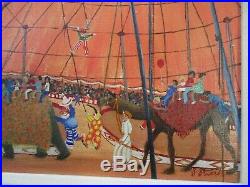 Gloria Stuart Painting Vintage Folk Art Circus Americana Regionalism Performers