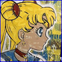 Golden Karats original painting / Sailor Moon art banksy Pop Alec M warhol kaws