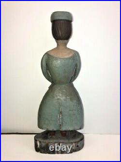Great 15 Carved and Painted Folk Art Figure Of A Woman