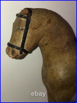 Great Antique American Carved And Painted Stallion Folk Art Horse