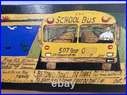 GullahFolk Art Painting Rev. J. F. Simmons Retired School Bus Driver Signed