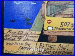 GullahFolk Art Painting Rev. J. F. Simmons Retired School Bus Driver Signed