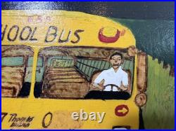 GullahFolk Art Painting Rev. J. F. Simmons Retired School Bus Driver Signed