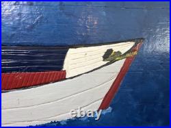 GullahFolk Woodburning Painting Rev. J. F. Simmons Da Row Boat Signed