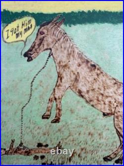 Gullah Folk Art Woodburning Rev. J. F. Simmons Hold Your Horse Signed