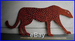 HOWARD FINSTER Cheetah 1985 Painting Plywood Cutout VERY LARGE American Folk Art