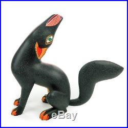 HOWLING WOLF Oaxacan Alebrije Wood Carving Mexican Folk Art Sculpture Painting