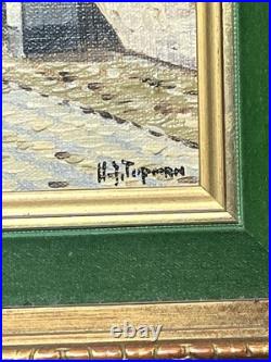 H. J. Topman Signed Original Oil On Canvas Woman In Old Town Painting H. J. Topman Signed Original Oil On Canvas Woman In Old Town Painting