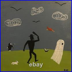 Haint No Friend Of Mine Original Folk Art Painting Randall Stephens