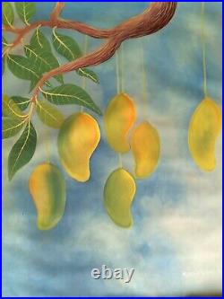 Haitian Folk art painting famous artist Aland Estime Mangos Fruits Haiti 30X40