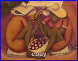 Haitian Painting on Masonite by Petion Savain 16x20, signed, dated, framed
