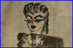 Hand painted Pin-Up Trench Folk Art Military Canvas Duffle Bag WWII Navy Vintage