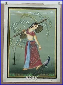 Handmade Ragamala Ethnic Folk Art Painting Rajasthani Miniature Art 16x22 Inches