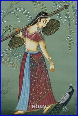 Handmade Ragamala Ethnic Folk Art Painting Rajasthani Miniature Art 16x22 Inches