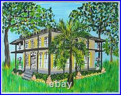 Hemingway House Painting Key West Folk Art Outsider Vintage Architecture Arnold