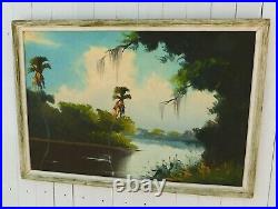 Highwaymen Florida Folk Art Oil Painting Sam Newton 24 x 36 Framed