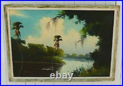 Highwaymen Florida Folk Art Oil Painting Sam Newton 24 x 36 Framed