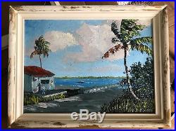 Highwaymen Selling Florida Folk Art oil painting Palette Knife Listed Artist