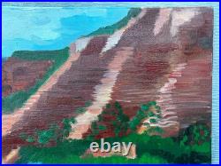 Holli Gersh Signed Oil Painting Landscape Naive Folk Art Fauvist Fauvism Fauve