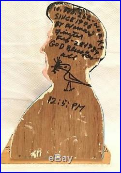 Howard Finster Rare Abraham Lincoln 1989. Hand Painted shelf piece Folk ART