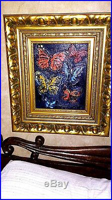 Hunt Slonem artwork, Blue Butterflies oil on canvas, What aMaster Piecefolks