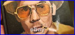 Hunter S Thompson Original Outsider Portrait Painting on Book