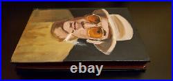 Hunter S Thompson Original Outsider Portrait Painting on Book