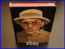 Hunter S Thompson Original Outsider Portrait Painting on Book