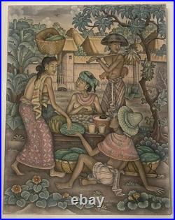 Ida Wayan Turun Bali Indonesia Early Painting Signed Listed 1955