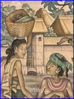 Ida Wayan Turun Bali Indonesia Early Painting Signed Listed 1955