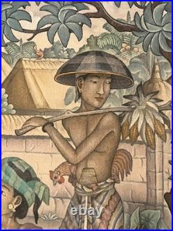 Ida Wayan Turun Bali Indonesia Early Painting Signed Listed 1955