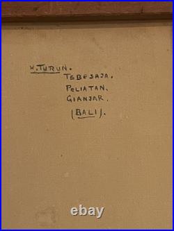 Ida Wayan Turun Bali Indonesia Early Painting Signed Listed 1955
