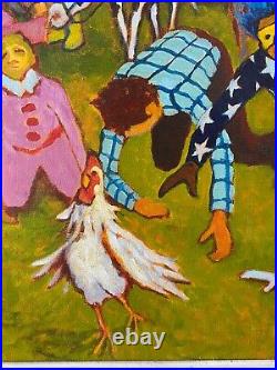 Important Louisiana Cajun Modern Southern Folk Art Oil Painting, Earl Hebert