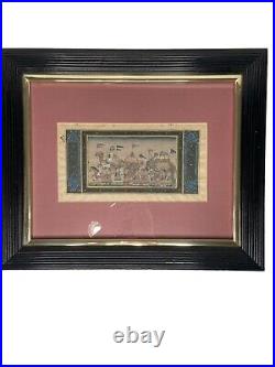 Indian Miniature Painting Rajasthani Royal Maharajah Procession Ethnic Folk Art