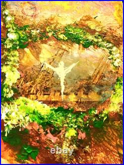 Interesting heavenly wildly colored Folk Art with Abstract and Outsider Tendency