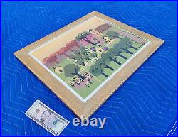 JUDITH WELK 1988 Folk Art Painting-Country Landscape/Farm-Omaha Nebraska