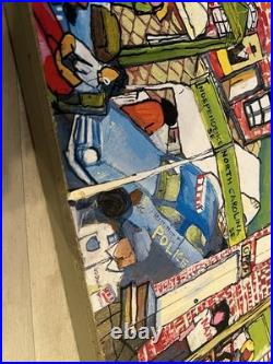 Jackson Collins Original Acrylic Painting Eastern Market DC Folk Art Signed