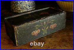 Jacob Weber (1772-1865) Pennsylvania pine paint decorated slide lid box Folk Art