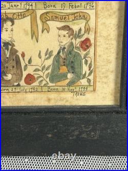 Jacquelyn Jackie Trone Folk Art Walker Family Registry Fraktur Watercolor