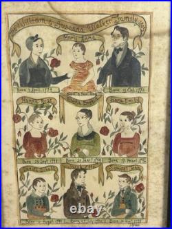 Jacquelyn Jackie Trone Folk Art Walker Family Registry Fraktur Watercolor