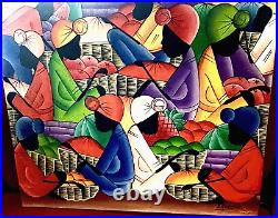 Jamaican Art Oil Painting Original Hand Signed A. Ferguson Market